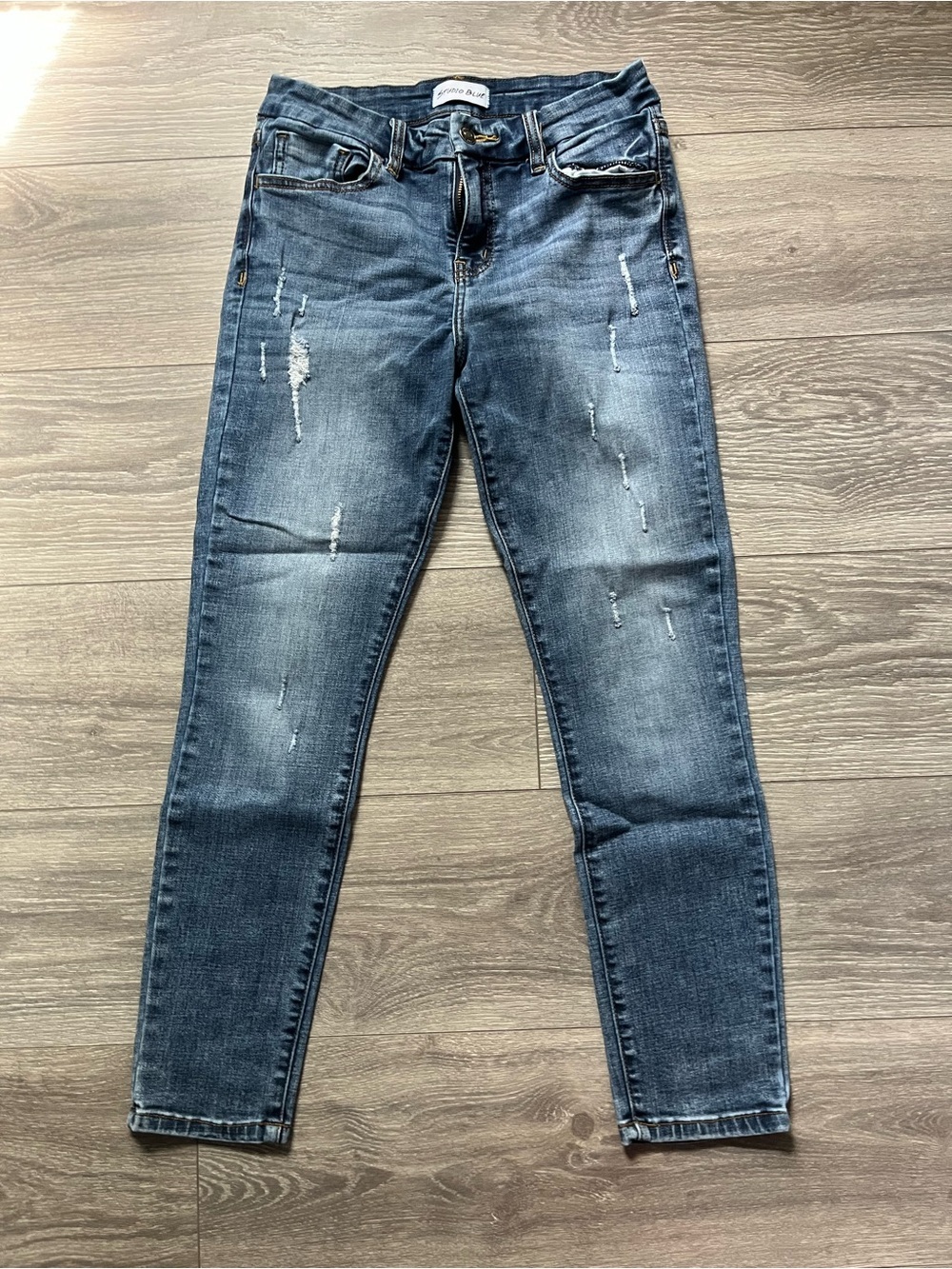 Studio Blue Skinny Distressed Medium Was Classic Denim Jeans Size 28” Casual